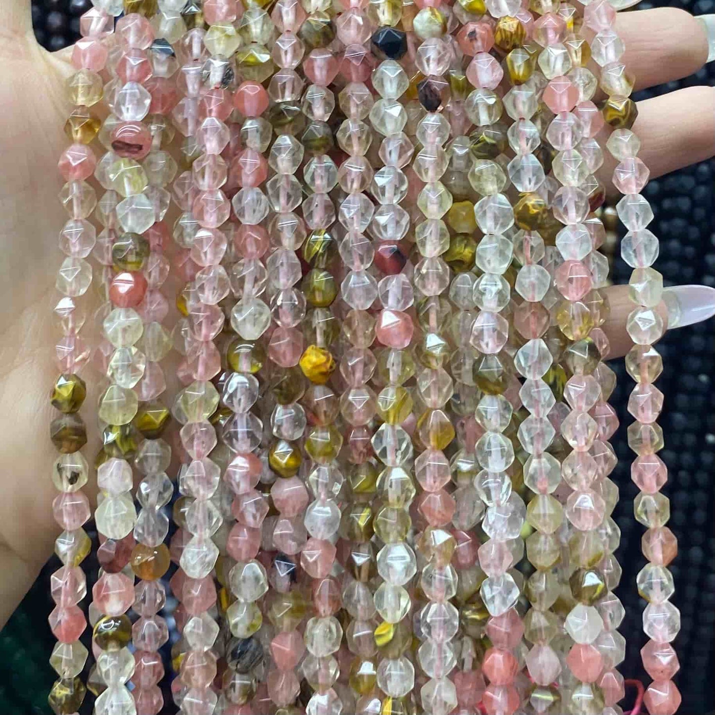 Diamond Faceted Beads 6mm/8mm/10mm Quartz/Jasper/Agate/Crystal