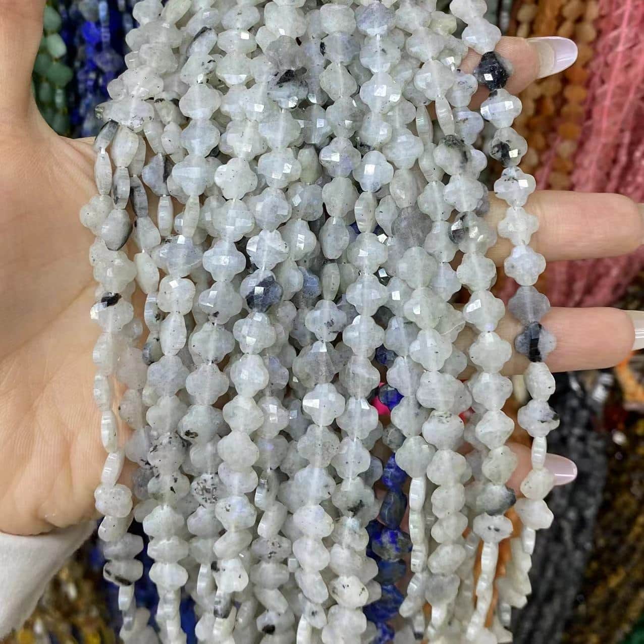 Leaf Clover Beads 8mm Quartz/Jasper/Agate/Crystal