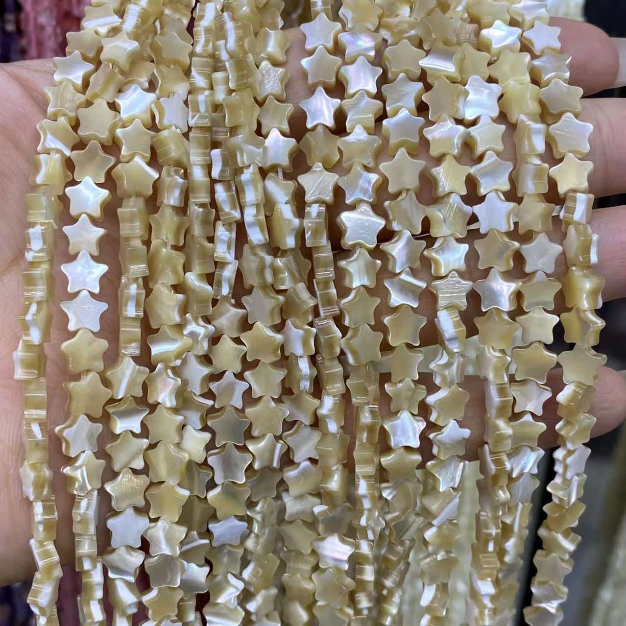 Flat Star Beads 6mm Quartz/Jasper/Agate/Crystal