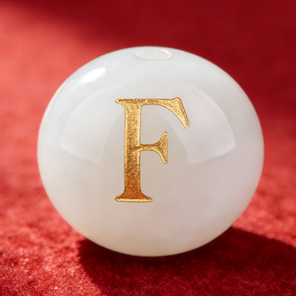 Natural Red Agate Beads - 26 Alphabet Loose Beads for Engraving Customization DIY