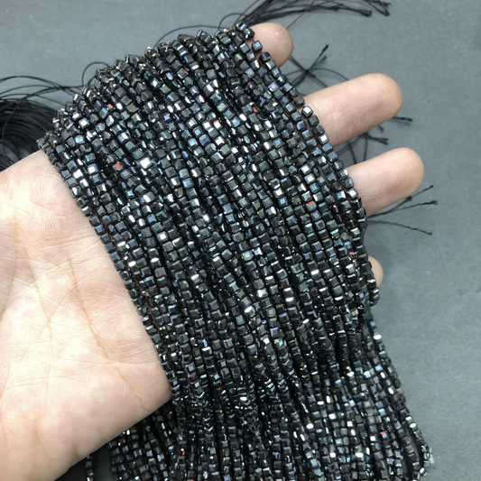 Cube Shape Hematite Beads