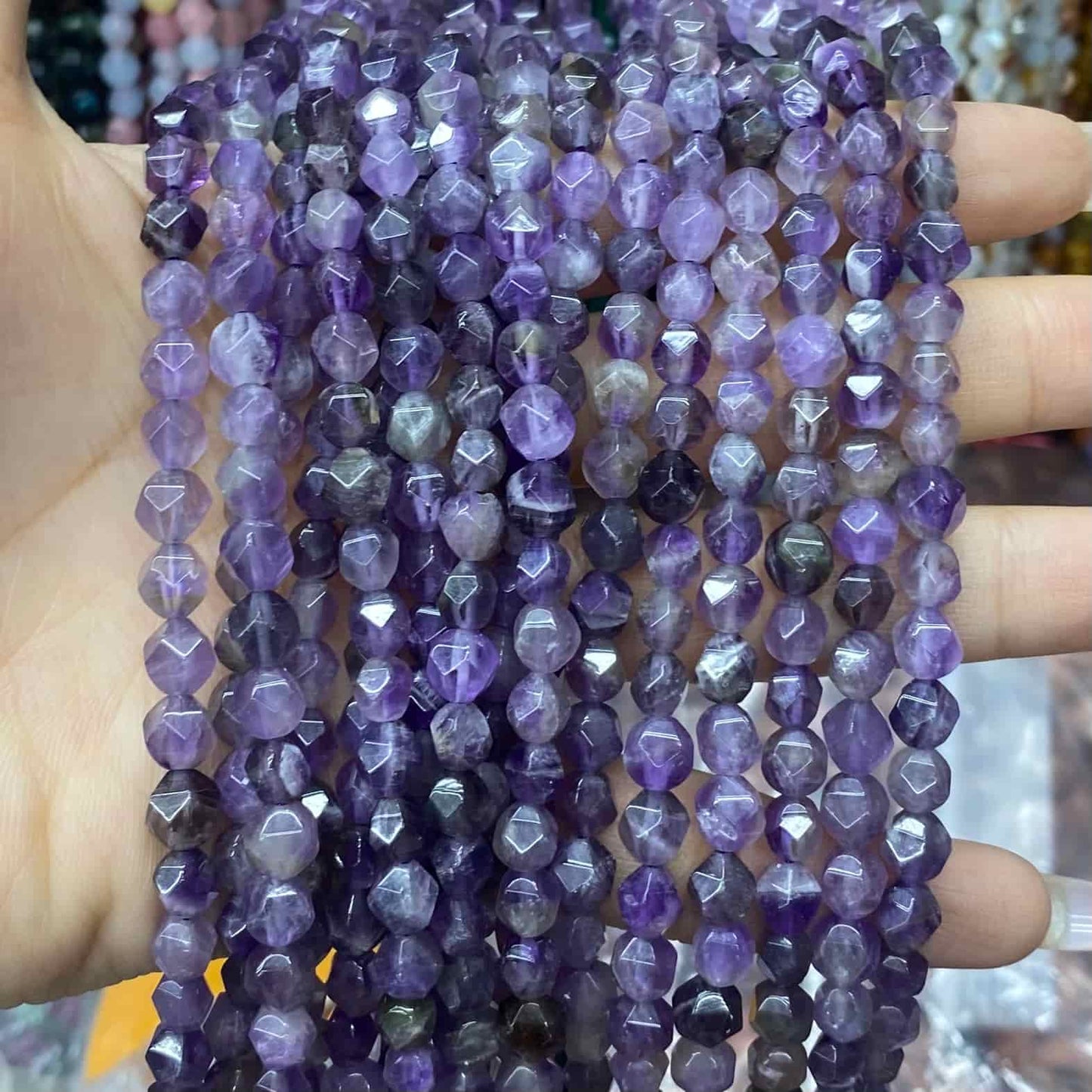 Diamond Faceted Beads 6mm/8mm/10mm Quartz/Jasper/Agate/Crystal