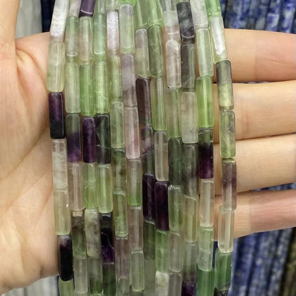Tube Shape Fluorite Beads