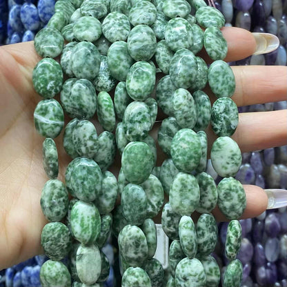 Smooth Flat Oval Beads 10x14mm Quartz/Jasper/Agate/Crystal