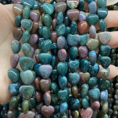 Smooth Heart Shape Beads 10mm/15mm Quartz/Jasper/Agate/Crystal