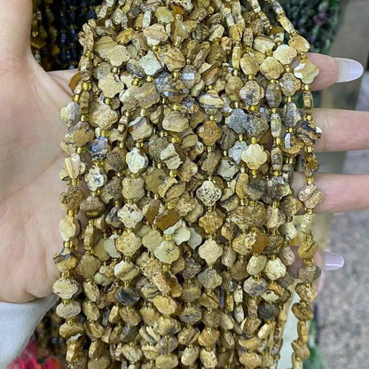 Leaf Clover Beads 8mm Quartz/Jasper/Agate/Crystal