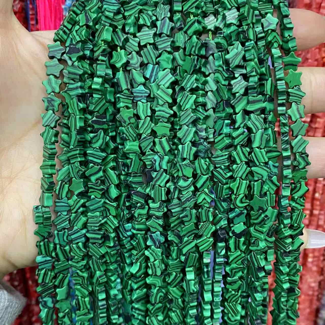 Flat Star Beads 6mm Quartz/Jasper/Agate/Crystal