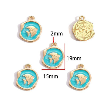 Assorted Ocean Design Charms for Jewelry Making