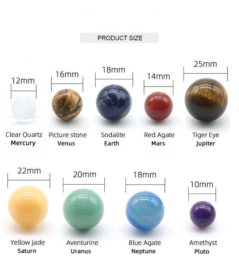 Healing Crystal Nine Planet Stone Gift Set