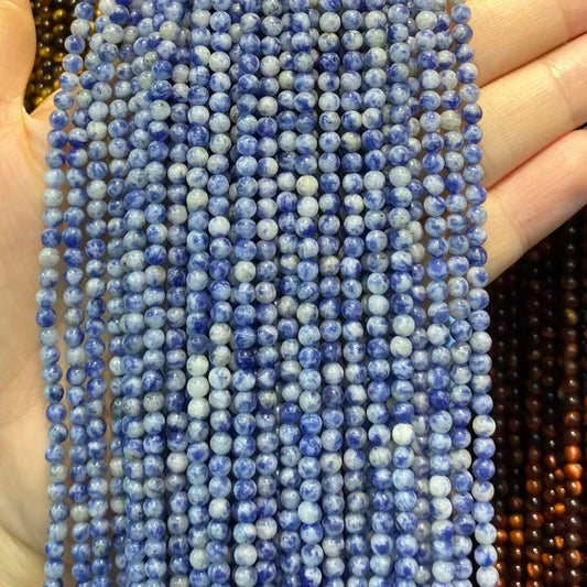 Blue Dalmatian Jasper Tiny Smooth Round Beads 2mm 3mm 4mm
