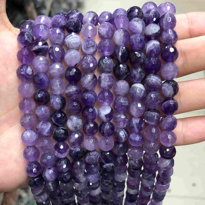 Round Faceted Beads Crystal/Quartz/Jasper/Agate 6mm 8mm 10mm