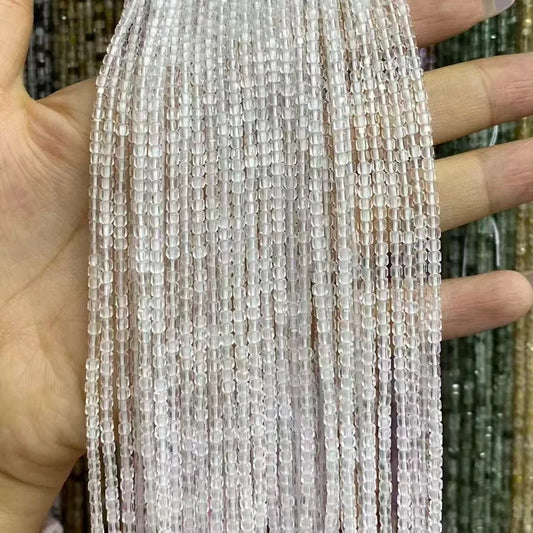 Cube Shape Clear Quartz Beads