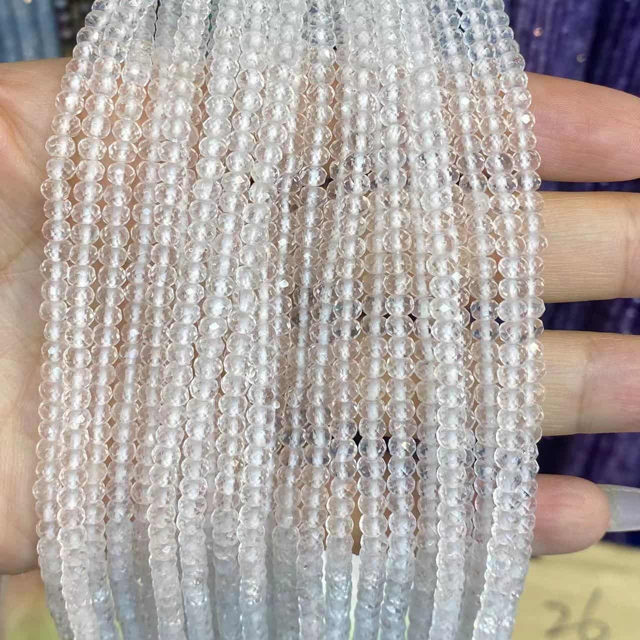 Faceted Rondelle Beads 2x3mm 3x4mm Gemstone/Quartz/Jasper/Agate