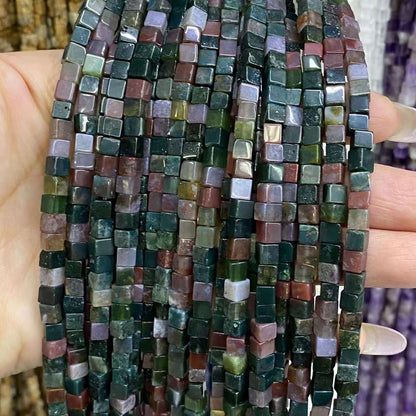 Square Cube Beads 4x4mm Quartz/Jasper/Agate/Crystal