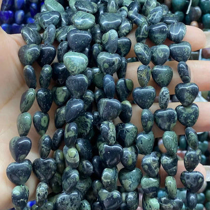 Smooth Heart Shape Beads 10mm/15mm Quartz/Jasper/Agate/Crystal