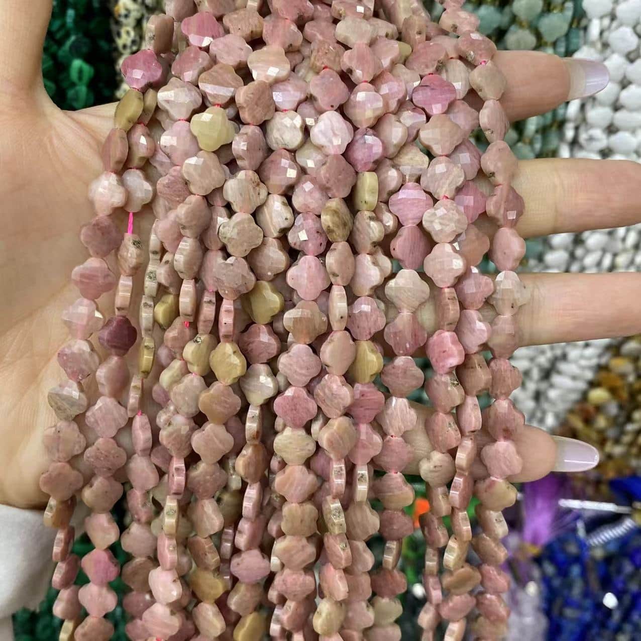 Leaf Clover Beads 8mm Quartz/Jasper/Agate/Crystal