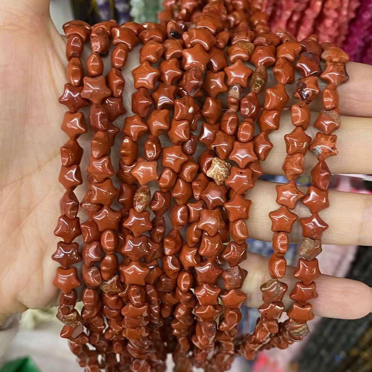 Smooth Star Beads 8mm Quartz/Jasper/Agate/Crystal