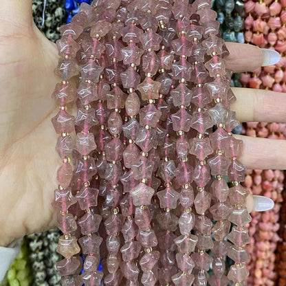 Round Smooth Star Beads 10mm Quartz/Jasper/Agate/Crystal