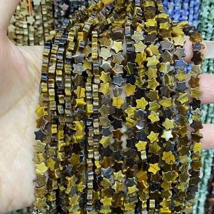 Star Shape Tigers Eye Beads