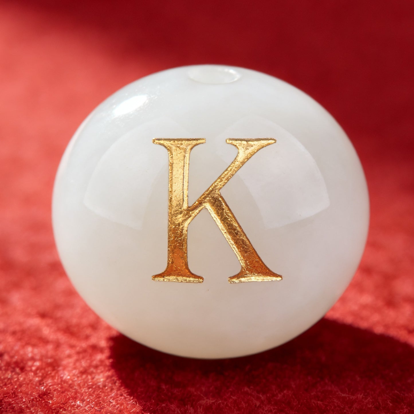 Natural Red Agate Beads - 26 Alphabet Loose Beads for Engraving Customization DIY