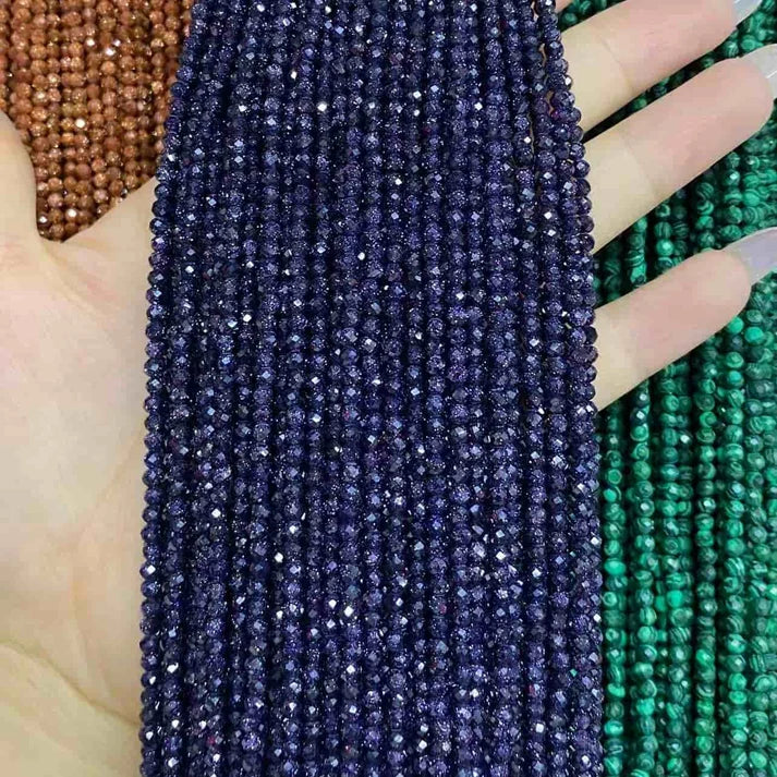 2mm 3mm 4mm Faceted Round Sandstone Beads