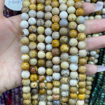 High-Quality Gemstone & Crystal Round Smooth Beads 4mm 6mm 8mm 10mm