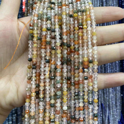 Faceted Rondelle Beads 2x3mm 3x4mm Gemstone/Quartz/Jasper/Agate