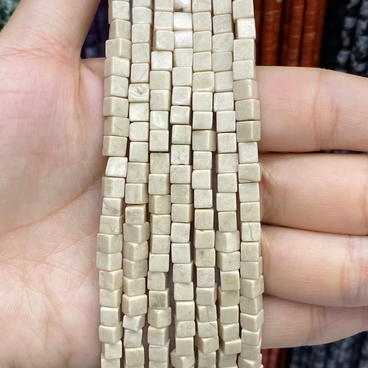 Square Cube Beads 4x4mm Quartz/Jasper/Agate/Crystal