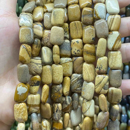 Smooth Rectangle Beads 10x14mm Quartz/Jasper/Agate/Crystal