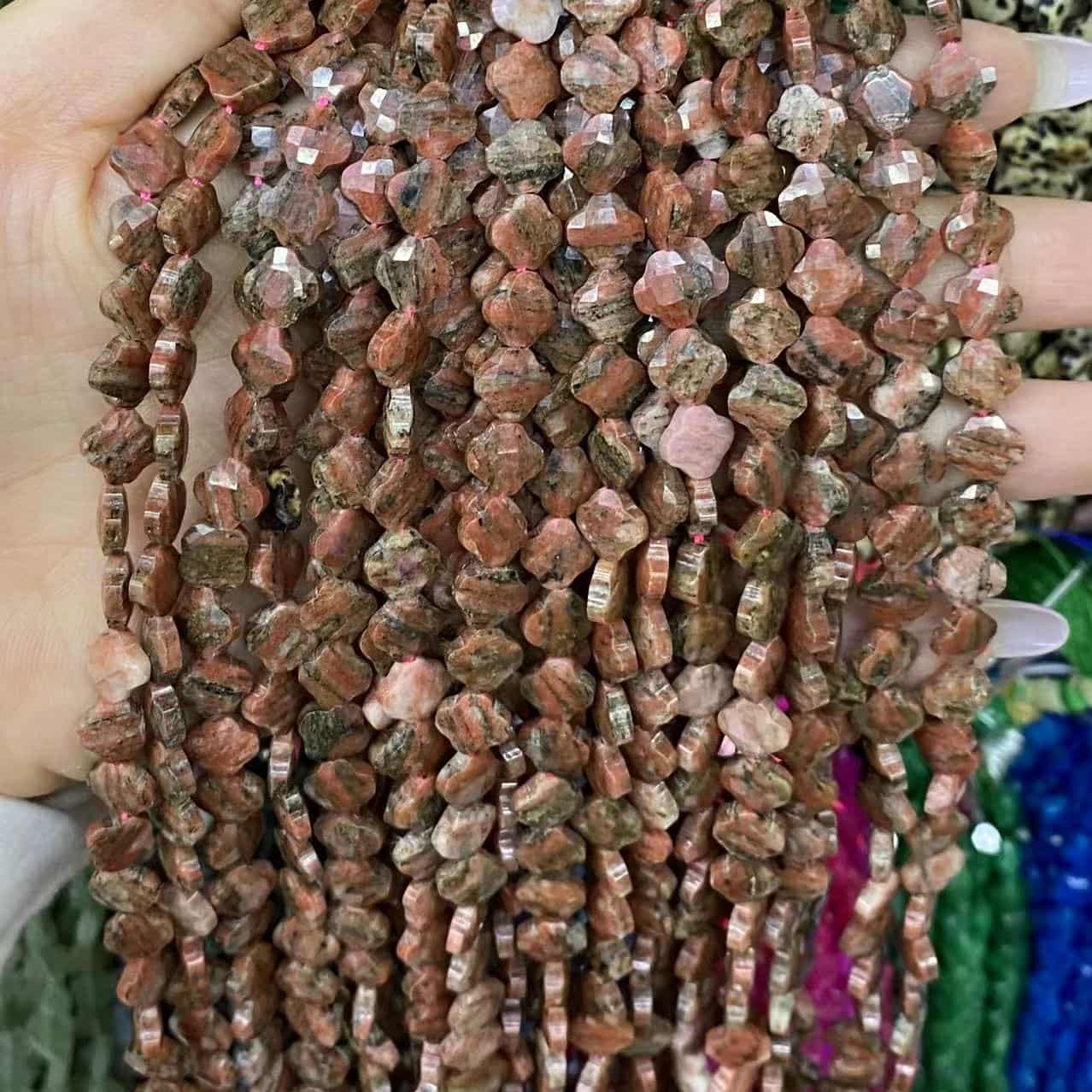 Leaf Clover Beads 8mm Quartz/Jasper/Agate/Crystal