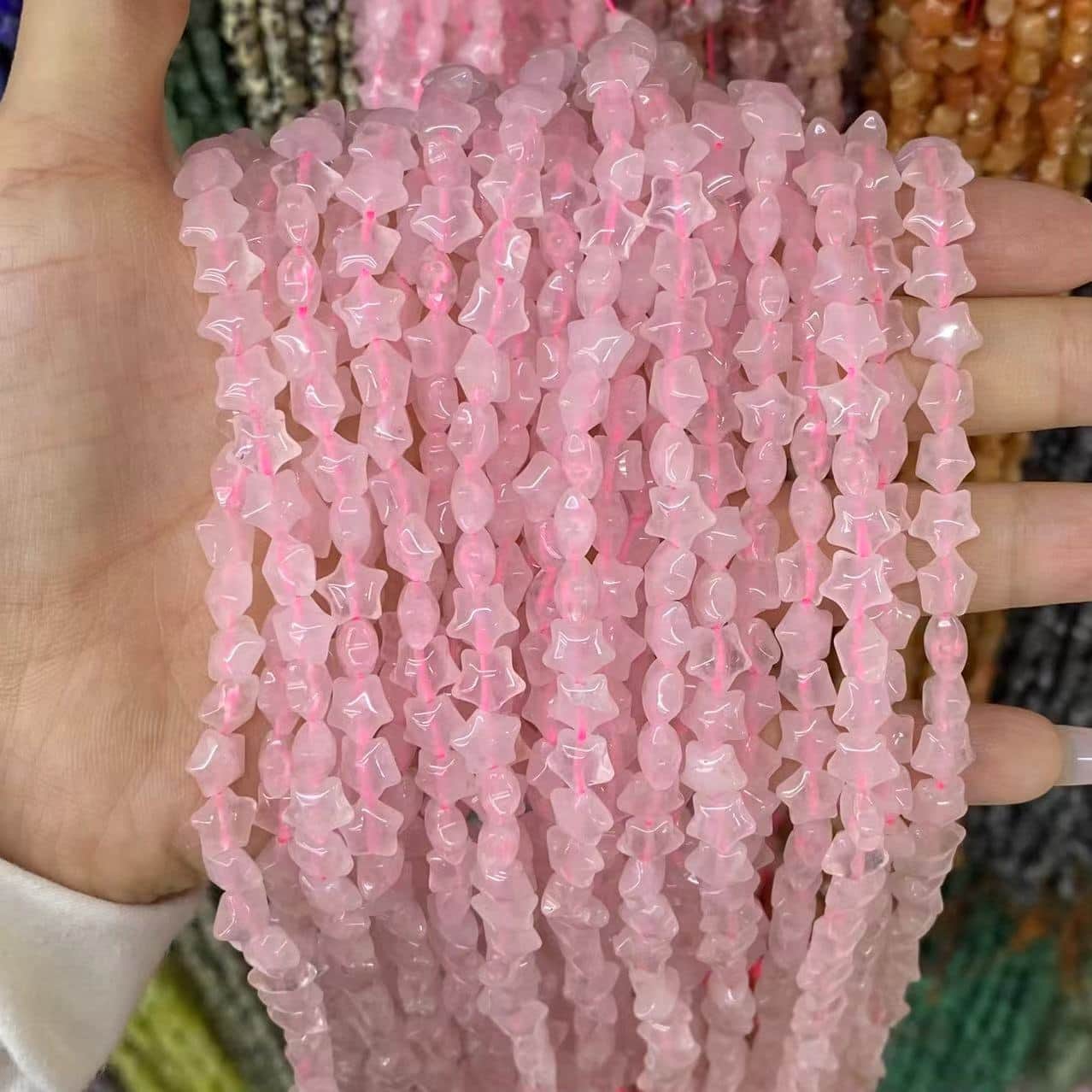 Smooth Star Beads 8mm Quartz/Jasper/Agate/Crystal