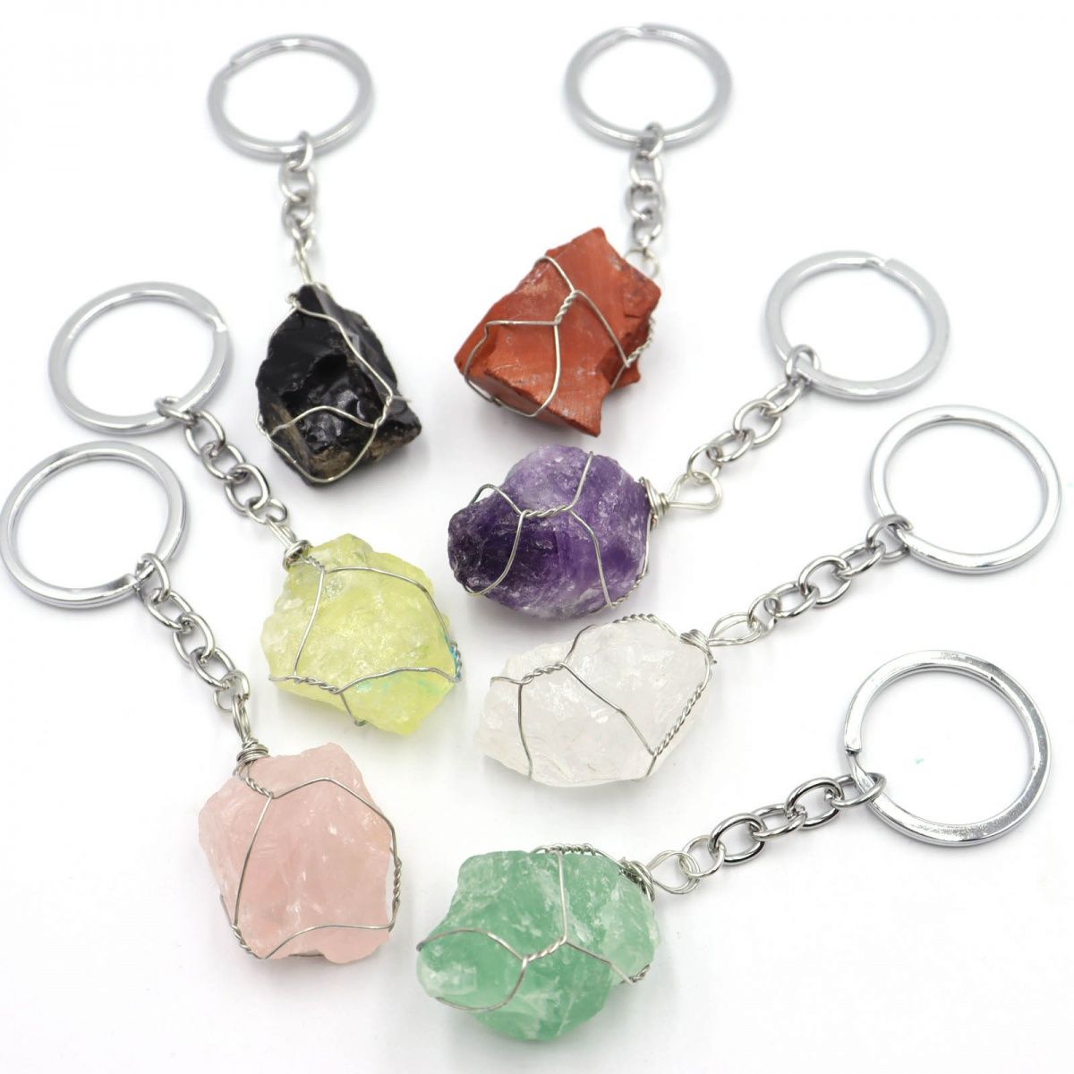 Healing Crystal Keychains