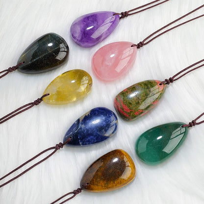 Healing Crystal Semi-Precious Stone Pendant Necklace