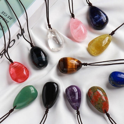 Healing Crystal Semi-Precious Stone Pendant Necklace