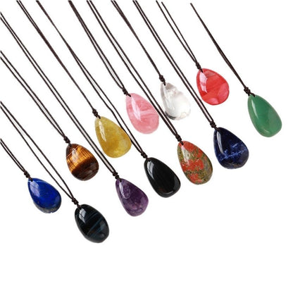 Healing Crystal Semi-Precious Stone Pendant Necklace