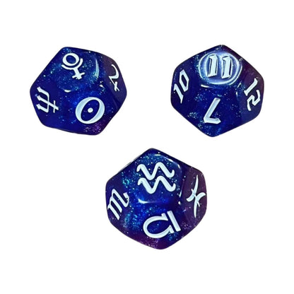 Healing Crystal Horoscope Dice Set of 3 Pcs