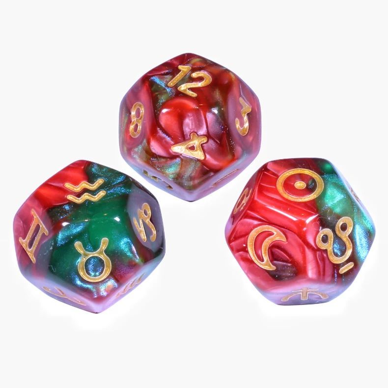 Healing Crystal Horoscope Dice Set of 3 Pcs
