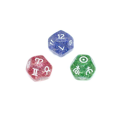 Healing Crystal Horoscope Dice Set of 3 Pcs