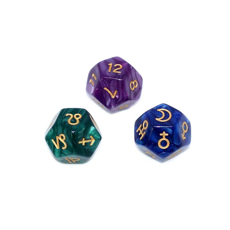 Healing Crystal Horoscope Dice Set of 3 Pcs