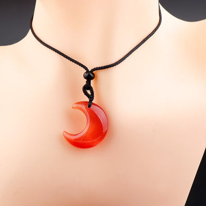 Healing Crystal Cats Eye Stone Pendant Necklace