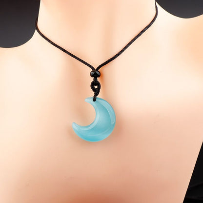 Healing Crystal Cats Eye Stone Pendant Necklace