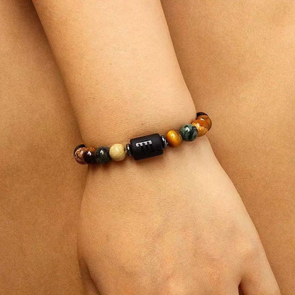 Zodiac Signs Round Stone Elastic Bracelets for Everyday Wear