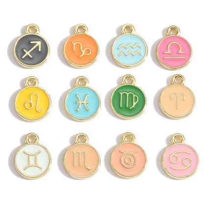 Zodiac Sign Colorful Charm Finding for DIY Jewelry Making