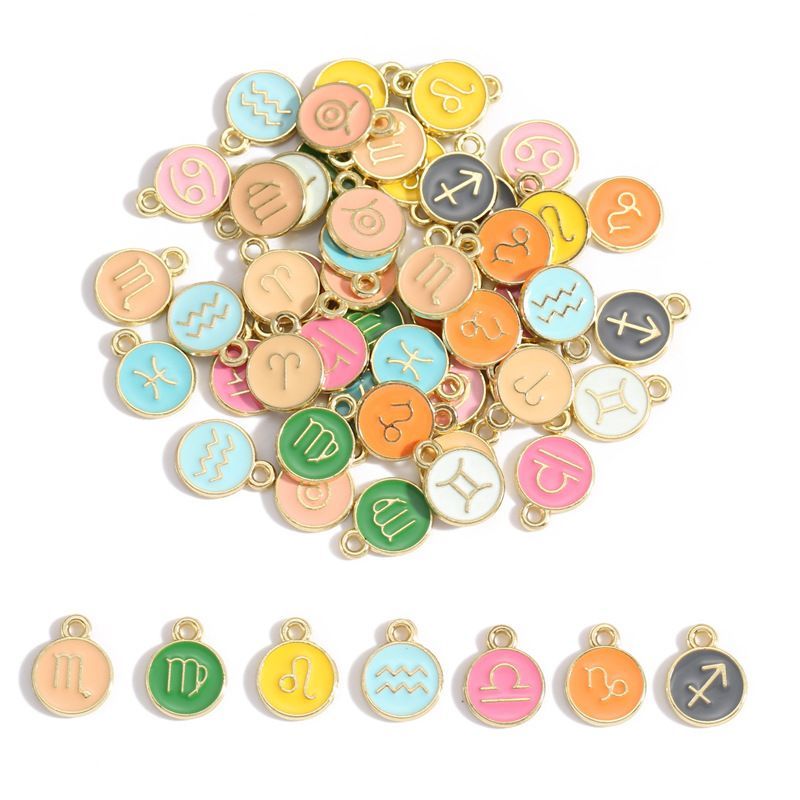 Zodiac Sign Colorful Charm Finding for DIY Jewelry Making