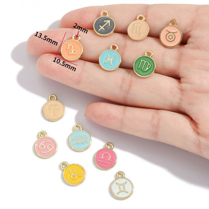 Zodiac Sign Colorful Charm Finding for DIY Jewelry Making