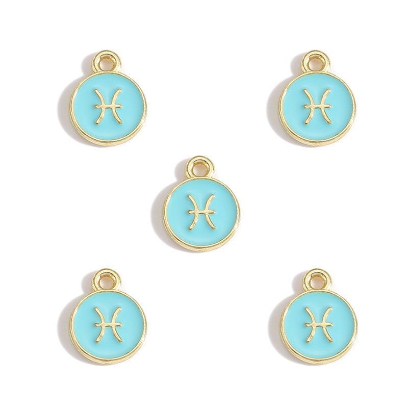 Zodiac Sign Colorful Charm Finding for DIY Jewelry Making
