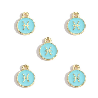 Zodiac Sign Colorful Charm Finding for DIY Jewelry Making