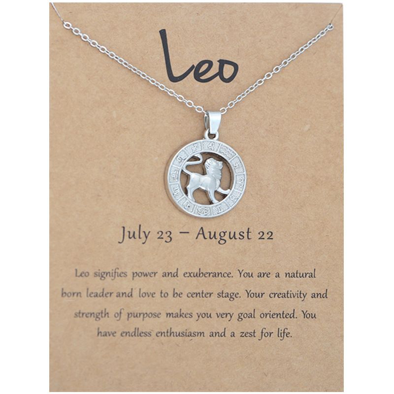 Zodiac Signs CZ Charm Silver Color Necklace for Everyday Wear
