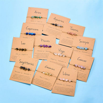 Zodiac Signs Nugget Stone Bracelets for Everyday Wear