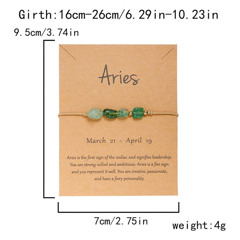 Zodiac Signs Nugget Stone Bracelets for Everyday Wear